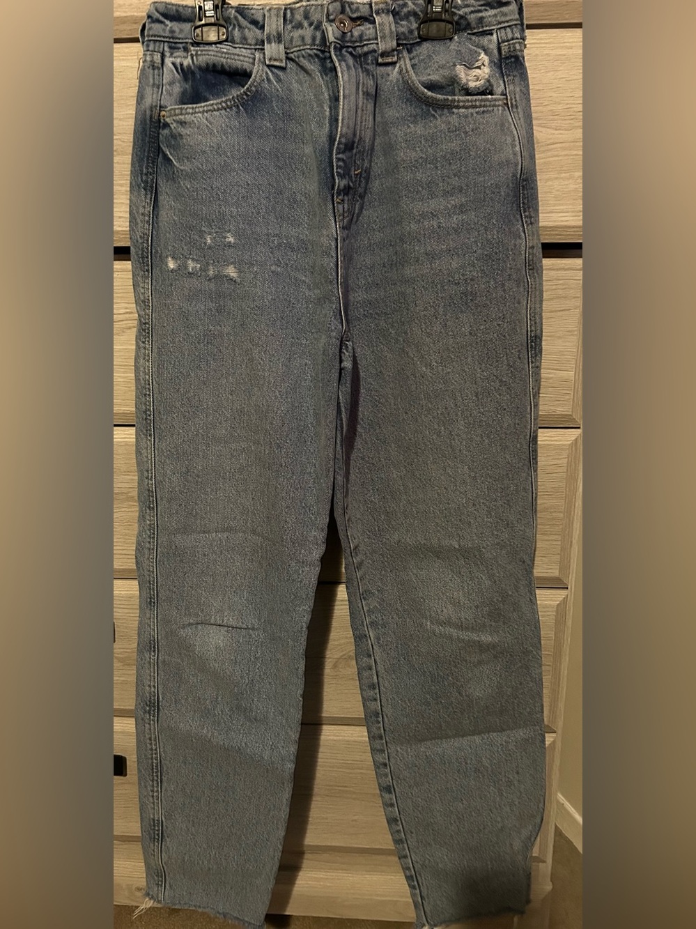 Zara light washed blue Straight-Leg Jeans